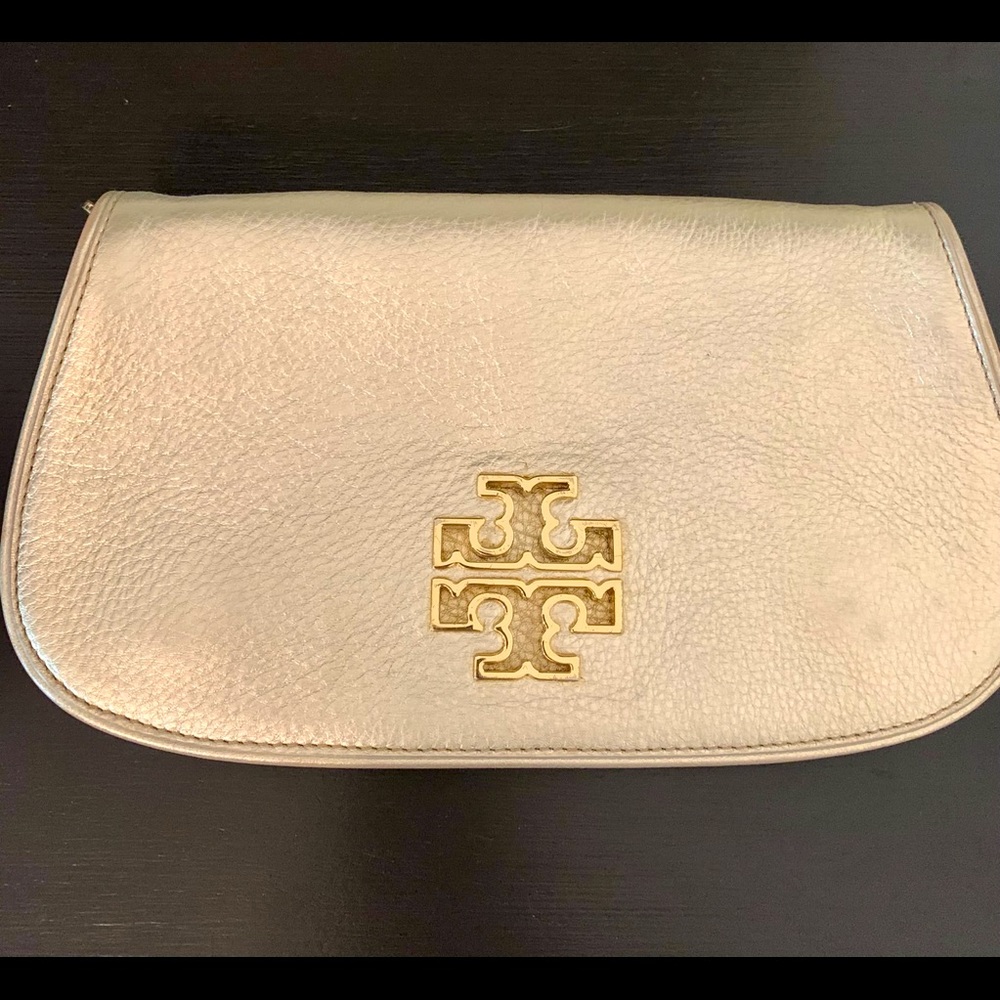 Tory Burch gold logo crossbody/clutch